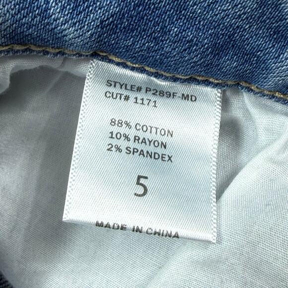 Rooted Denim Bootcut Jeans 5/26 Tall Long‎ Blue Distressed - Picture 5 of 11